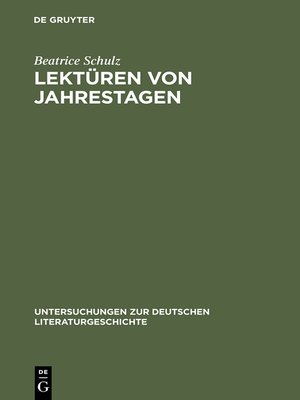 cover image of Lektüren von Jahrestagen